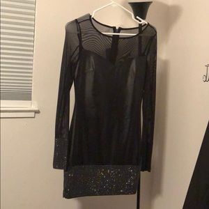 SOLD Hot black bebe dress with silver studs